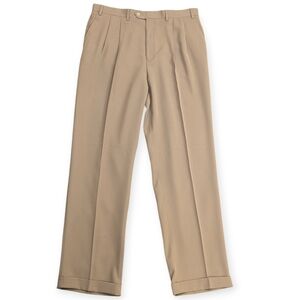 NWT Lauren Ralph Lauren Tan Pleated Cuffed Dress Pants Men's Size 38x34 Long